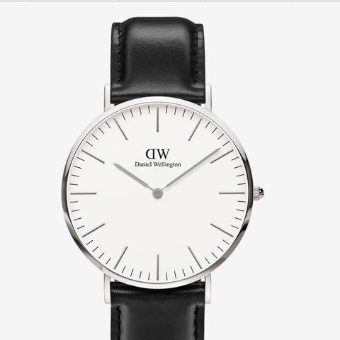 Stilig DANIEL WELLINGTON Classic Sheffield sølv klokke