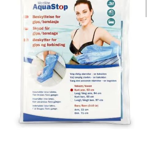 Aquastop dusjbeskytter voksen arm kort 1stk