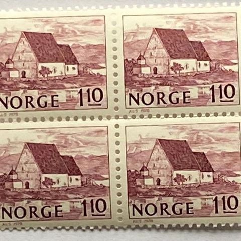 Norge 1978 Byggverk II   Trondenes kirke   NK 815   4-blokk  Postfrisk