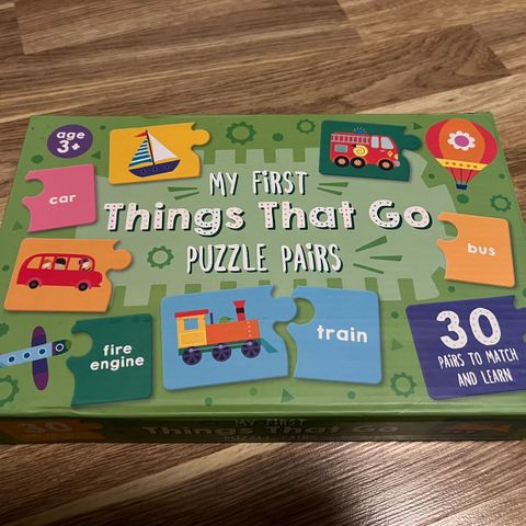 English puzzle “My first things that go puzzle pairs”/ Leke på engelsk