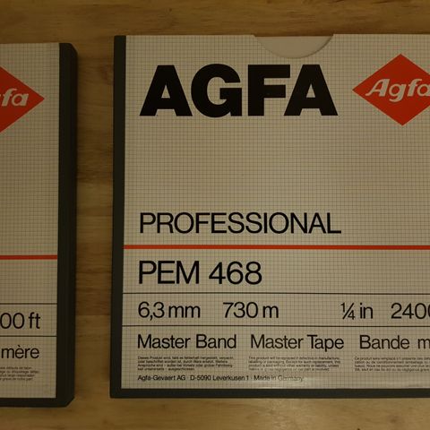 NY PRIS! Ubrukt Agfa Professional PEM 468 1/4" master 2400ft 10,5" metallspole