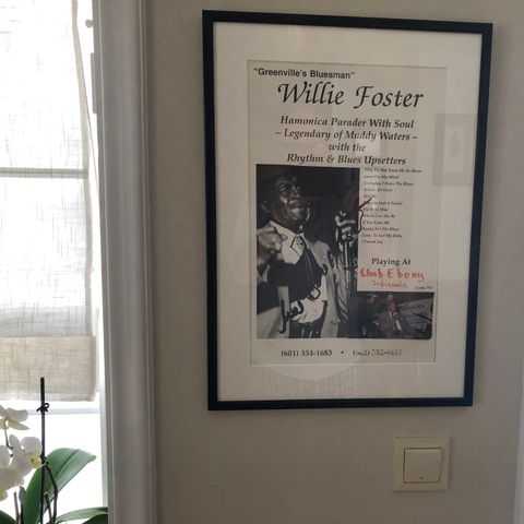 WILLIE FOSTER Muddy Waters, Howlin Wolf SIGNERT PLAKAT Profesjonell innrammet!