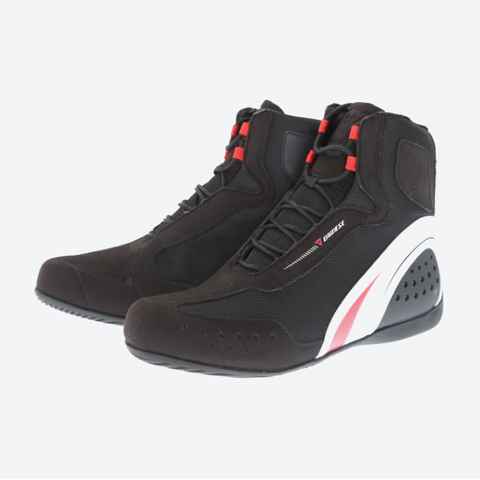 Dainese D-WP motorshoe vanntett motorsykkel sko svart hvit rød boots 45 red