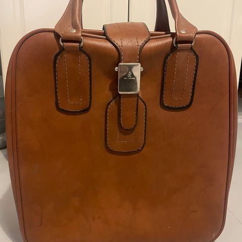 Vintage weekend bag/ liten skinnkoffert