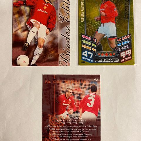 Eric Cantona Manchester United, 3 fotballkort