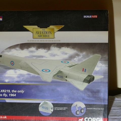 TSR-2-BAC XR219 Metall scala 1:72 Corgi.