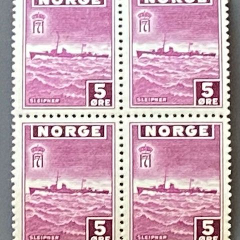 Norge 1945 Londonutgaven NK 331 4-blokk Postfrisk