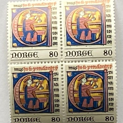 Norge 1977  Aslak Bolts bibel   NK 803  4-blokk  Postfrisk