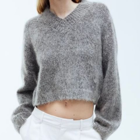 Cropped genser med mohair