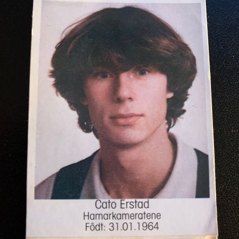 Cato Erstad HamKam Hamarkameratene 1983 sjeldent fotballkort klistremerke