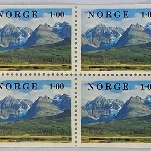 Norge 1978  Norsk Natur II  NK 819  Sør-Lenangen i Troms  4-blokk  Postfrisk.