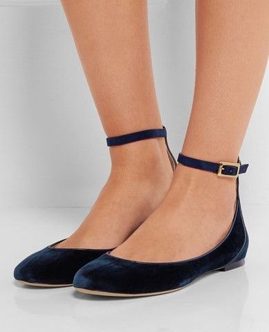 NY - Chloé  Wrap Ballet Flats Velvet -PREDOSA -37,5