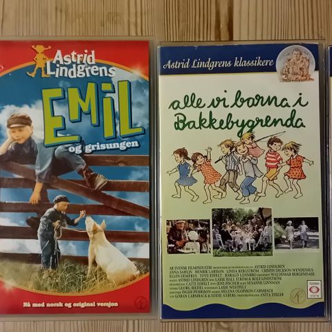 Astrid Lindgren VHS barn. 4 stk.