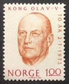 Norge 1973 Kong Olav V 70 år NK 712  Postfrisk