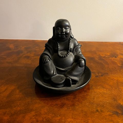 Gammel Laughing Buddha røkelse-holder