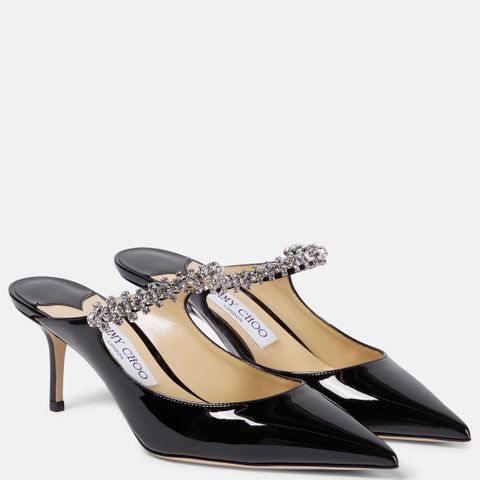 NY -   Jimmy Choo Bing 65mm patent leather mules - 38