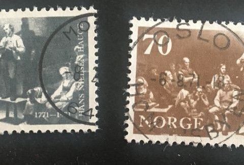 Norge 1971 Hans Nilsen Hauge NK 672 - 673 Stemplet