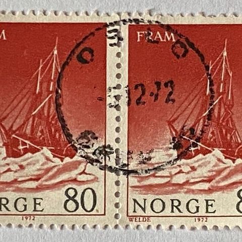 Norge 1972 Polarskuter NK 698 Polarskuta Fram Horisontalt par  Stemplet