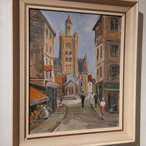 R. Engh, "Fra St. Etienne, Paris", eldre maleri