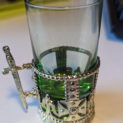 Vintage shot glass med holder