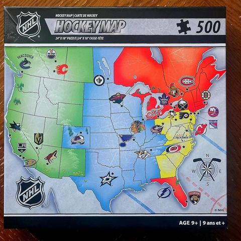 Nytt NHL Hockey Map Puslespill 500 brikker