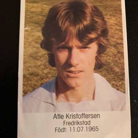 Atle Kristoffersen Fredrikstad FK  FFK 1983 sjeldent fotballkort klistremerke