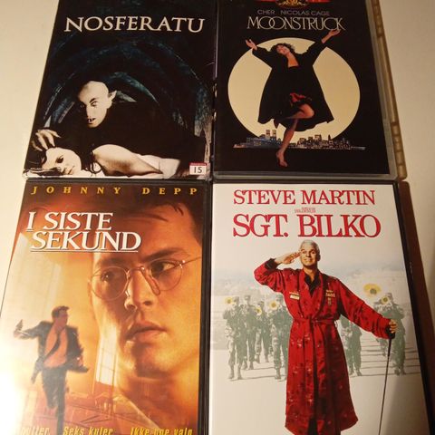 I Siste Sekund - SGT Bilko - Moonstruck - Nosferatu- Tootsie- Scrooged