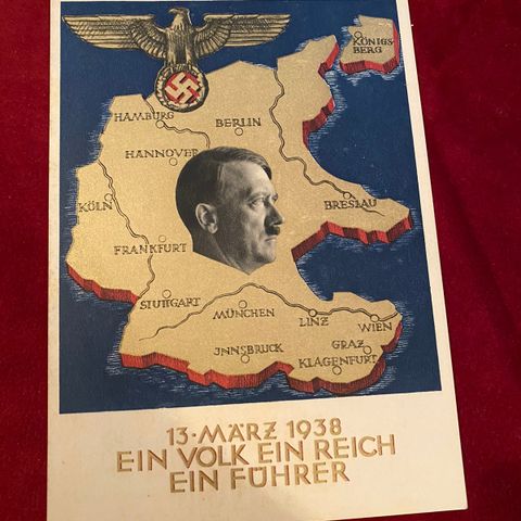 Tysk postkort 1938 «Anschluss»