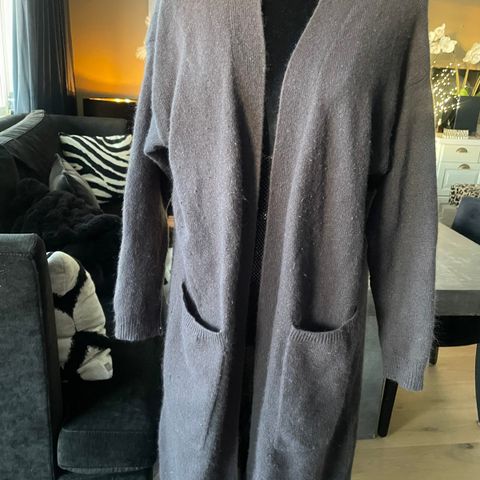 Lang Cardigan i angora str Small / Medium