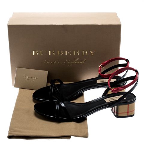 NY - BURBERRY - Anthea Check Ankle-Strap Sandals - Strs. 37,5