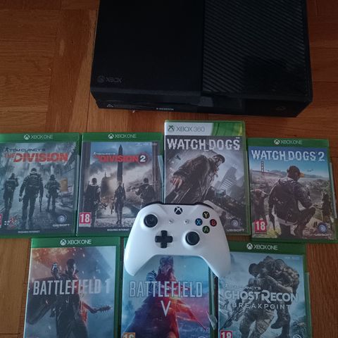 Xbox One med 7 spill og controller