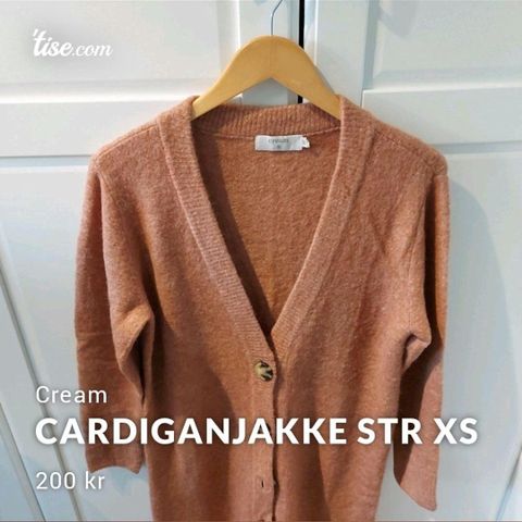 Cream cardiganjakke str xs