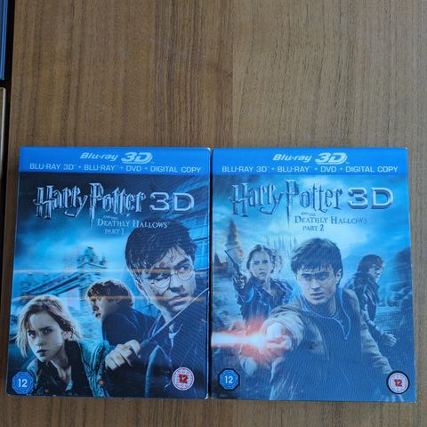 Harry Potter and the Deathly Hollows 3D/bluray/dvd del 1 og 2