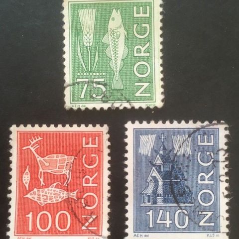 Norge  1973  Bruksmerker  Nye verdier og farger NK 703 - 705  Stemplet