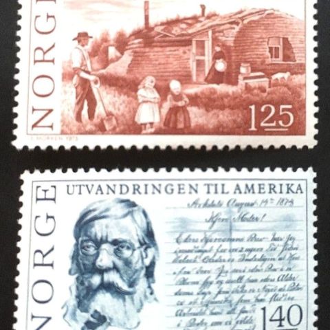 Norge 1975 150 års minnet for utvandring til USA NK 755-756 Postfrisk