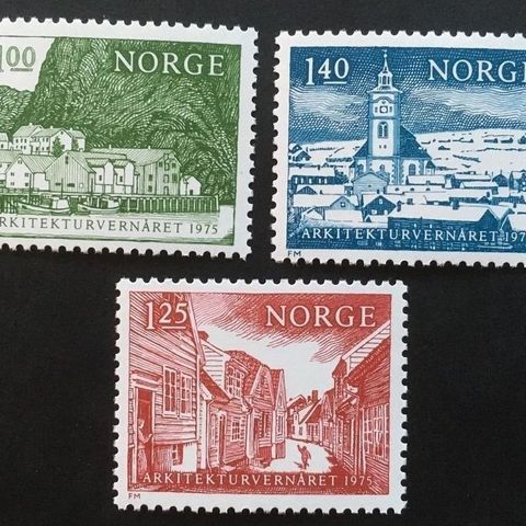 Norge 1975 Det Europeiske Arkitekturvernår NK 748-750 Postfrisk