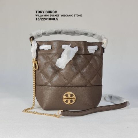 Tory Burch Willa Mini Bucket Bag. Volcanic Stone