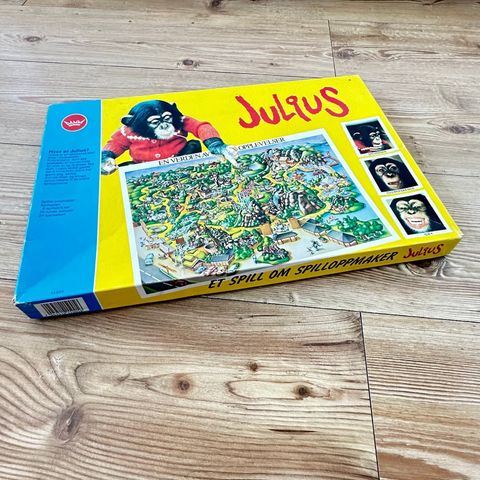 Julius brettspillet - Et spill om spilloppmaker Julius (1980-tall) i flott stand