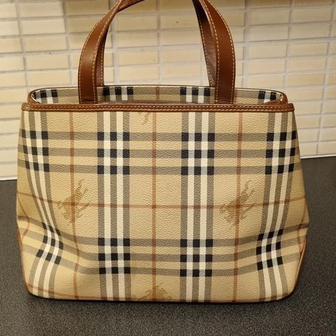 Burberry vintage håndveske. Beige/brun.