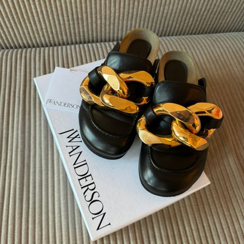 JW Anderson Chain Loafers Leather Mules