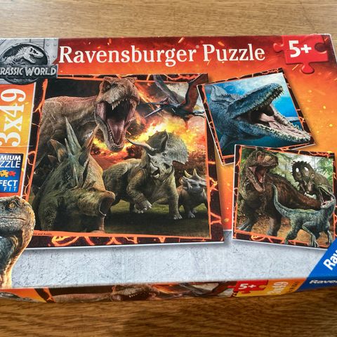 Ravensburger Puzzle puslespill med dinosaur 3x49 5+