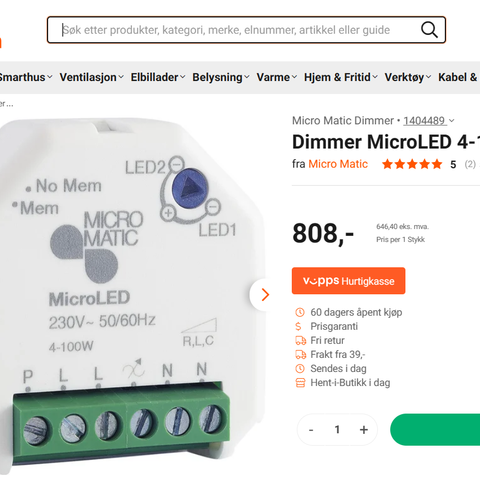 Dimmer MicroLED 4-100W Micro Matic
