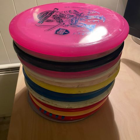 Mange brukte discer- Disc golf