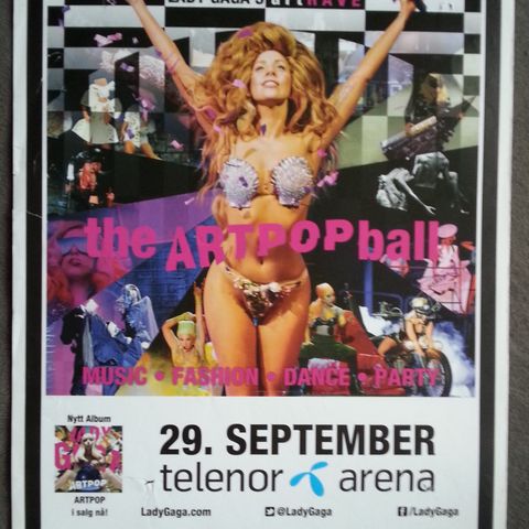 Lady Gaga - Telenor Arena, Oslo,  29. September 2014 (Konsertplakat)