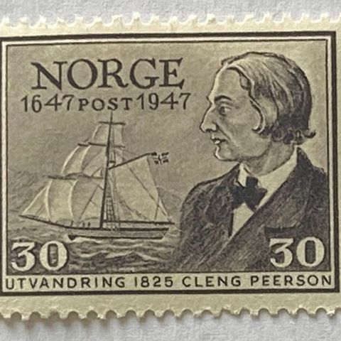Norge 1947 Postjubileum NK 363 Utvandring Cleng Peerson Postfrisk