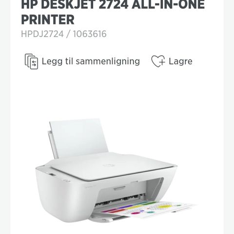 Hp Printer med blekk og ark