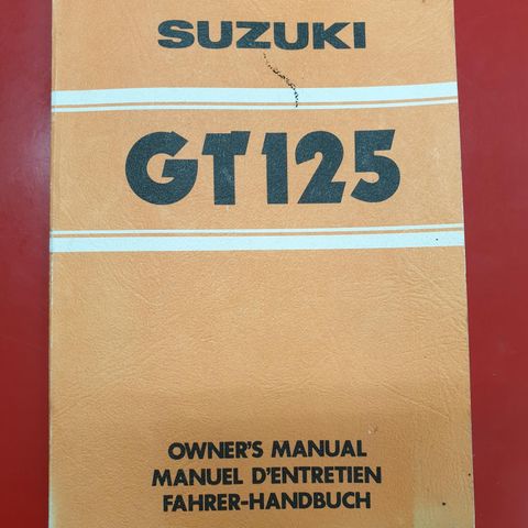 Suzuki GT 125 Instruksjonsbok