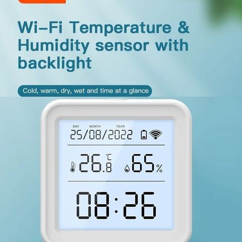 WIFI Temperatur og fuktighetssensor - Hygrometer/Termometer