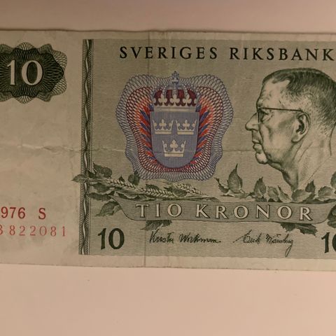 10 kr Sverige 1976 S selges