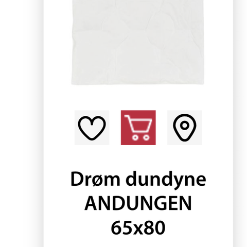 Startsett - dundyne (andungen) 65 x 80, (inkl sengesett og laken), som nytt!